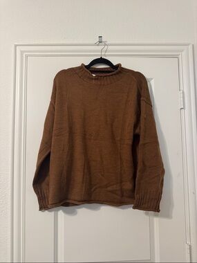 Amazon Women's Scoop Neck Sweater in Brown